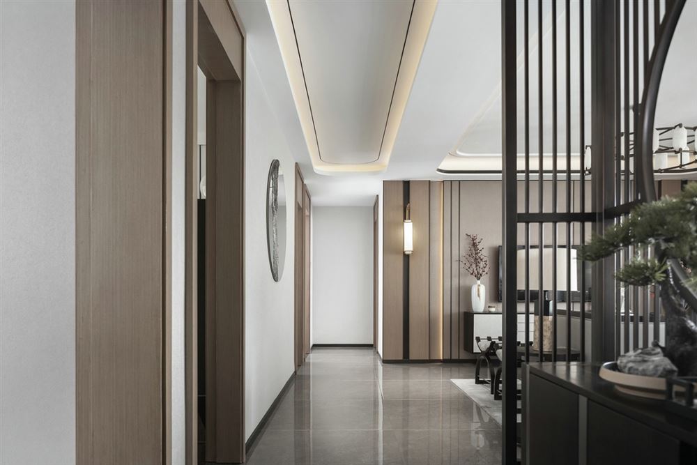 裝修設(shè)計香堤翠景136平方米三居-新中式風格室內(nèi)家裝案例效果圖